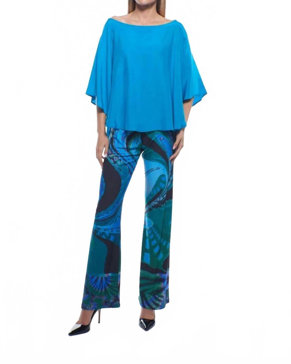 NEW JULIAN CHANG leslie wide leg pants in aquatic